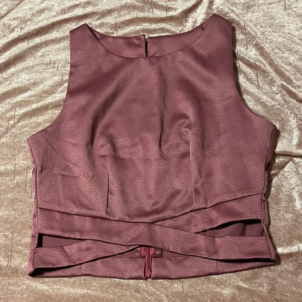 Chic Plum Sleeveless Crop Top - Picture 1 of 4